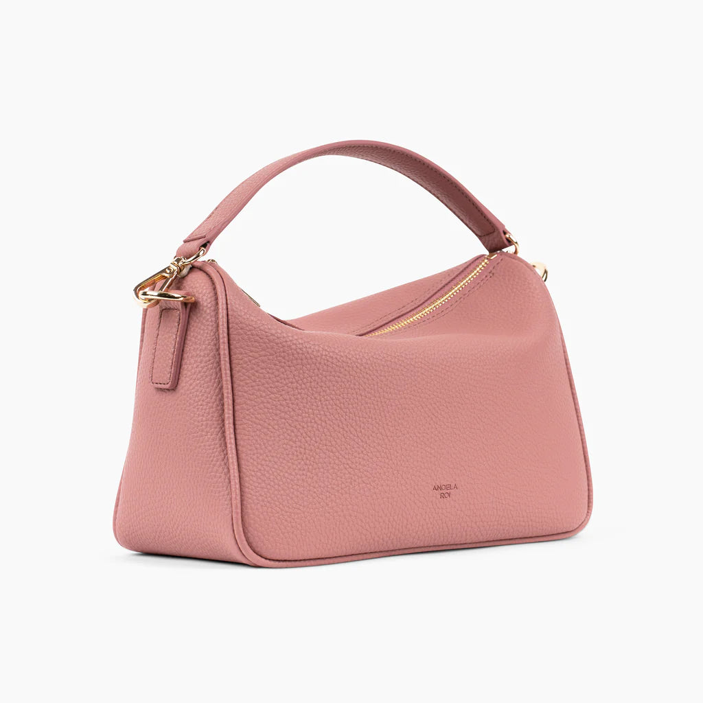 Grace Top Handle Shoulder Bag with Signet in Nude Pink