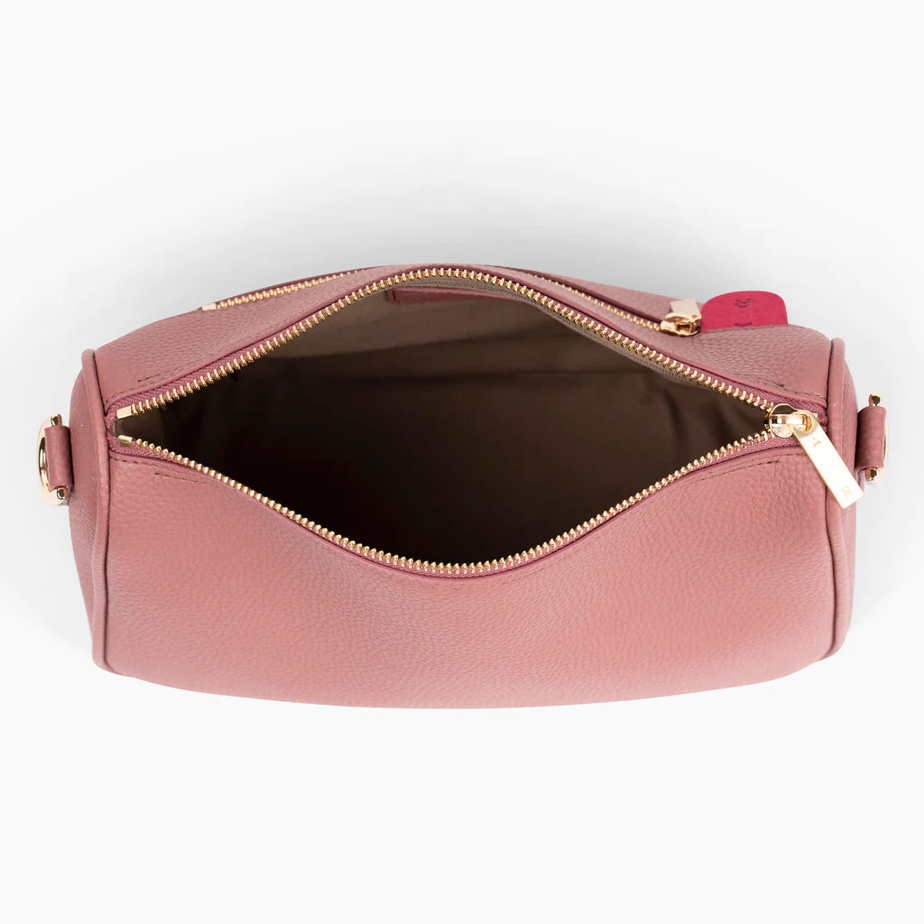 Grace Top Handle Shoulder Bag with Signet in Nude Pink