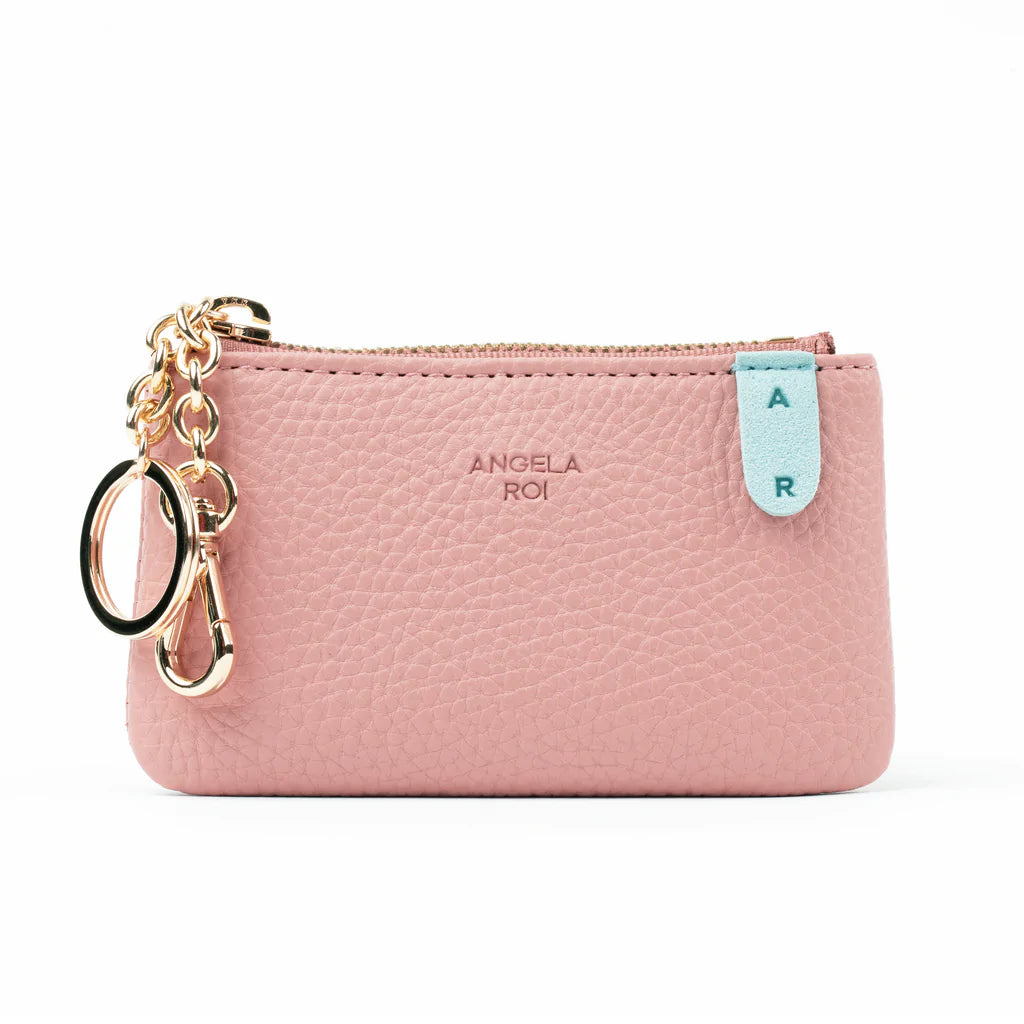 Zuri Card Pouch with Signet in Coral Pink
