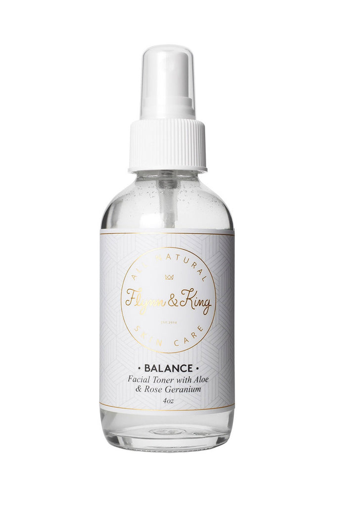 Flynn & King Balance - Facial Toner with Aloe and Rose Geranium, 4 oz bottle