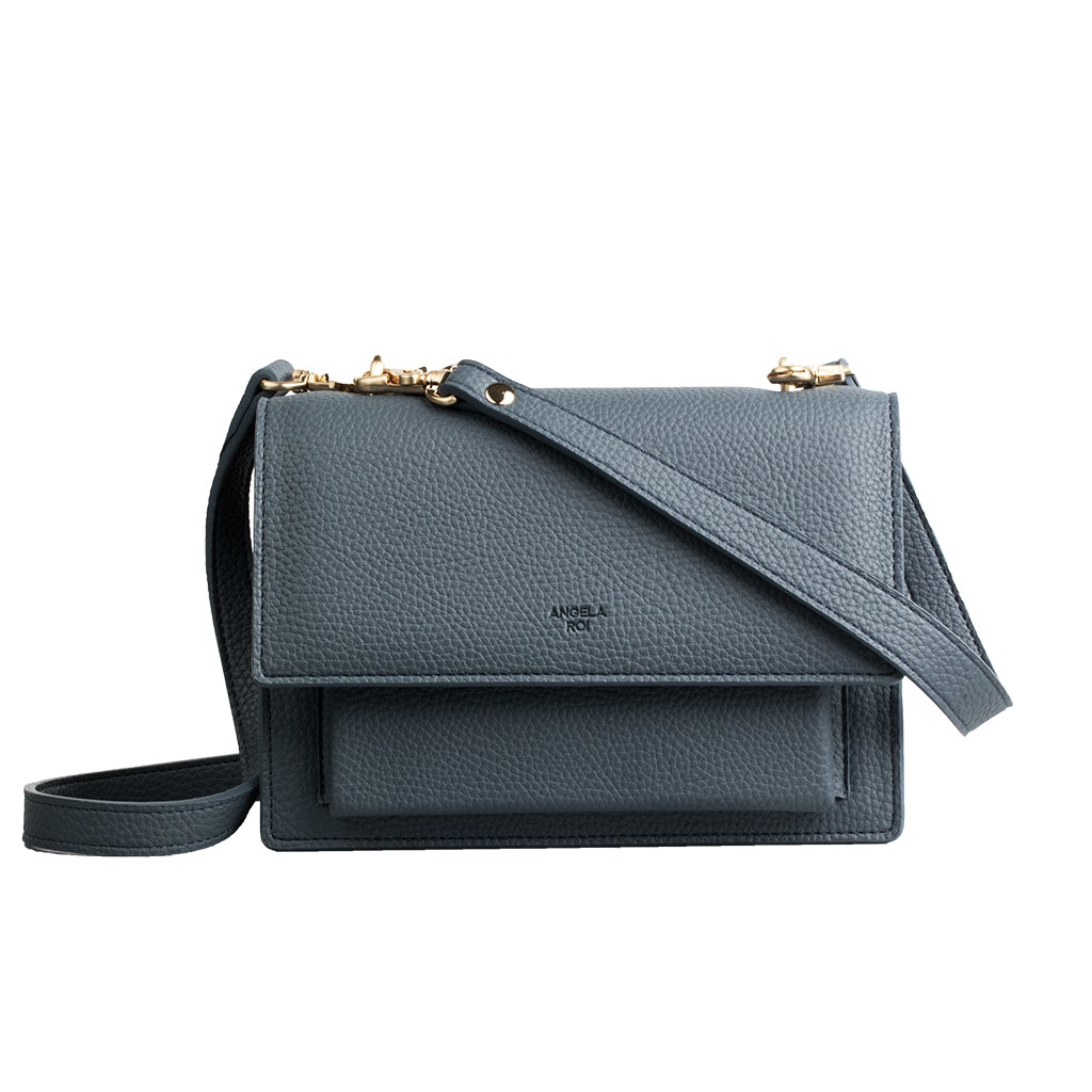 Eloise Satchel with Signet in Stone Blue