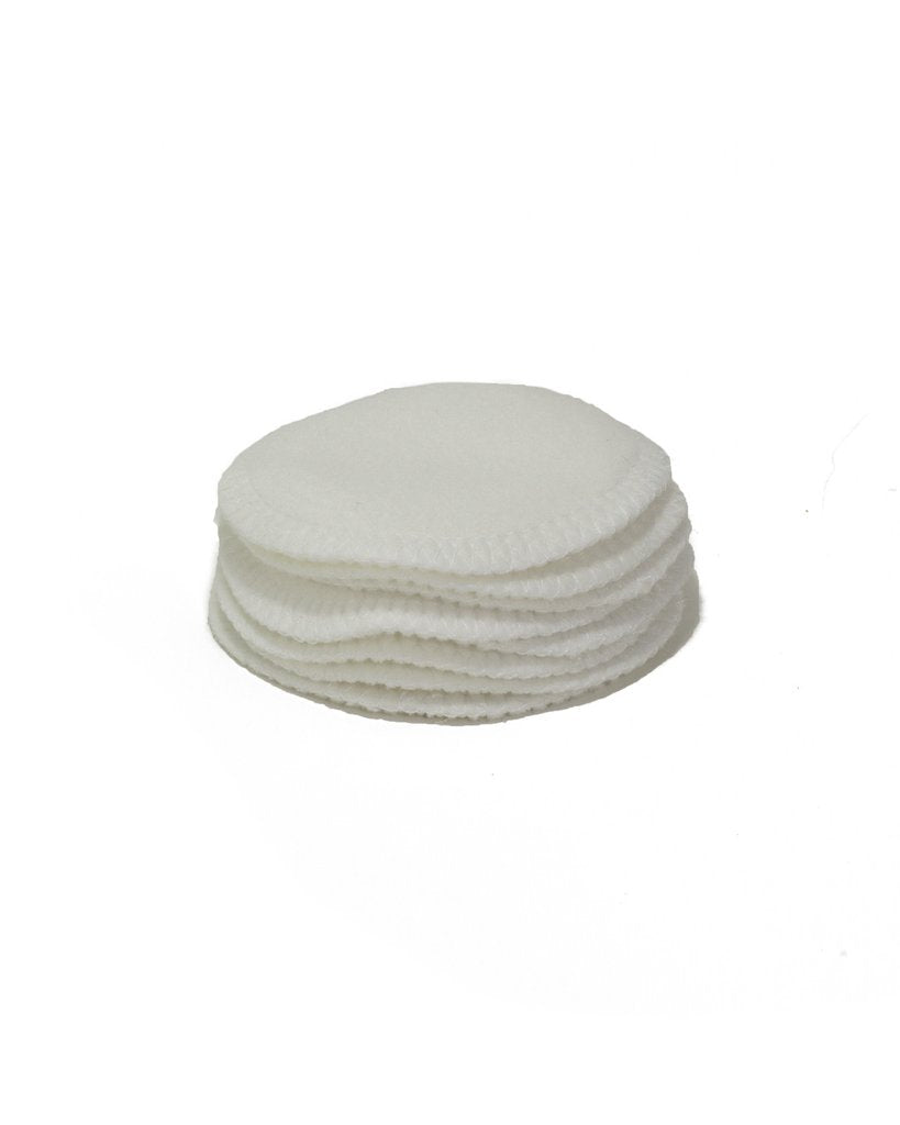 Flynn & King Reusable Organic Bamboo Cotton Rounds in White, stack of pads