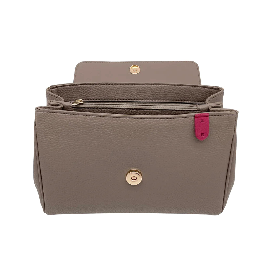 Eloise Soft Satchel with Signet in Light Mud Grey