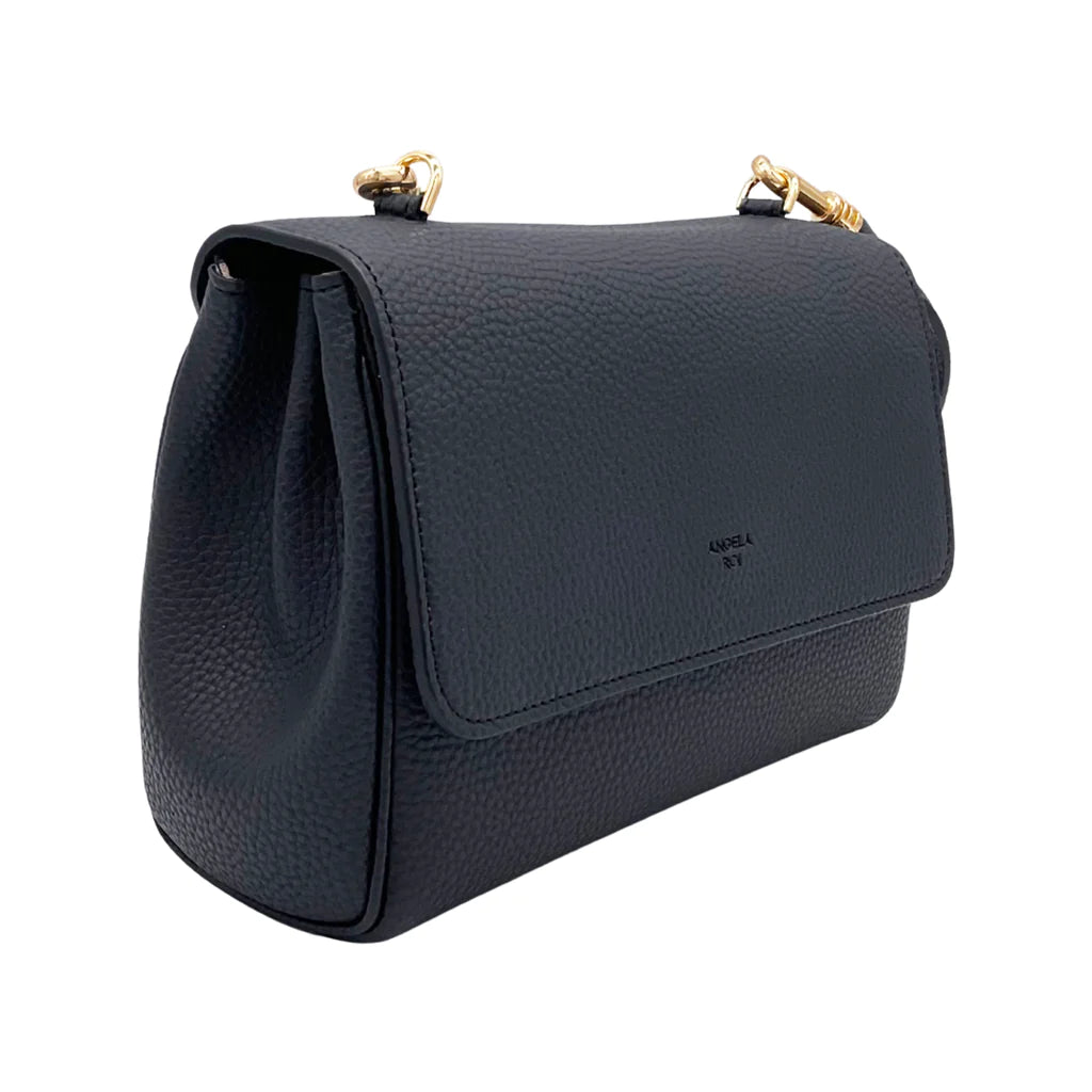 Eloise Soft Satchel with Signet in Black