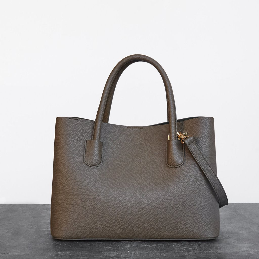 Cher Tote with Signet in Ash Brown