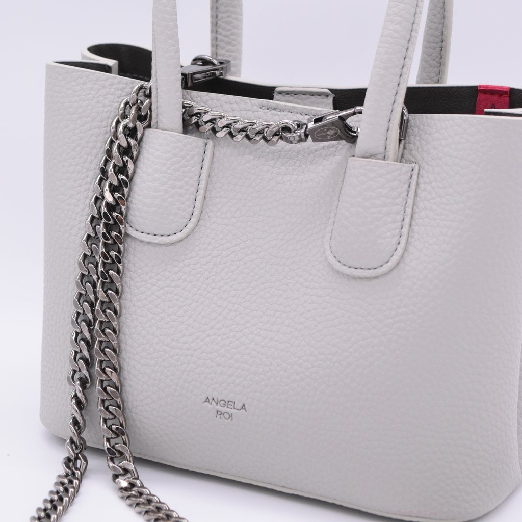 Cher Tote Micro with Signet in Light Grey