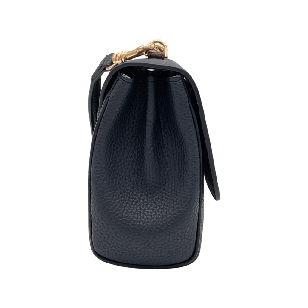 Eloise Soft Satchel with Signet in Black