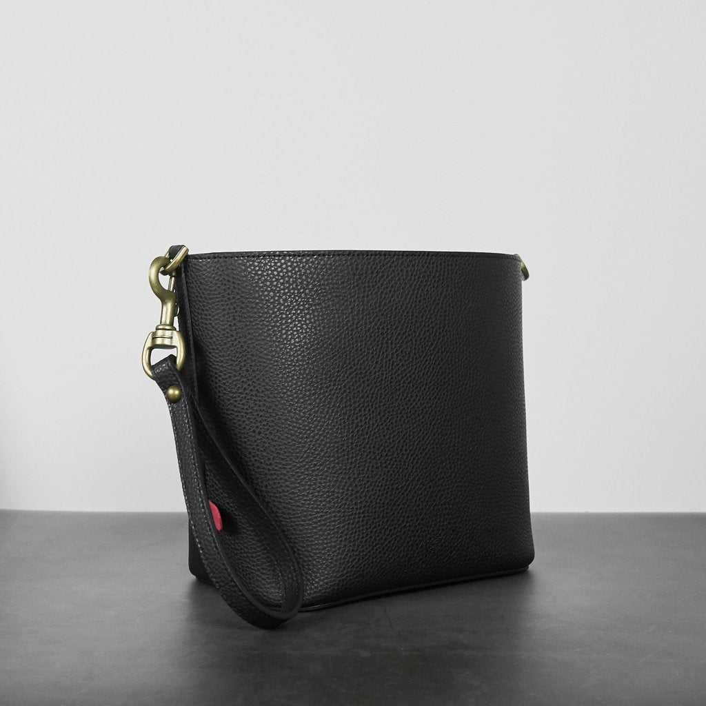 Angelou Mini Bucket with Signet in Black