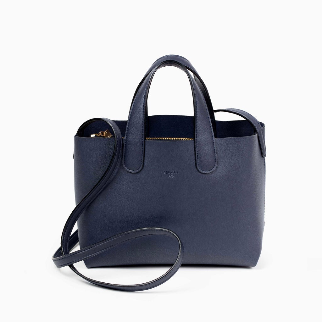 Cacta Small Tote in Navy with Light Blue Signet