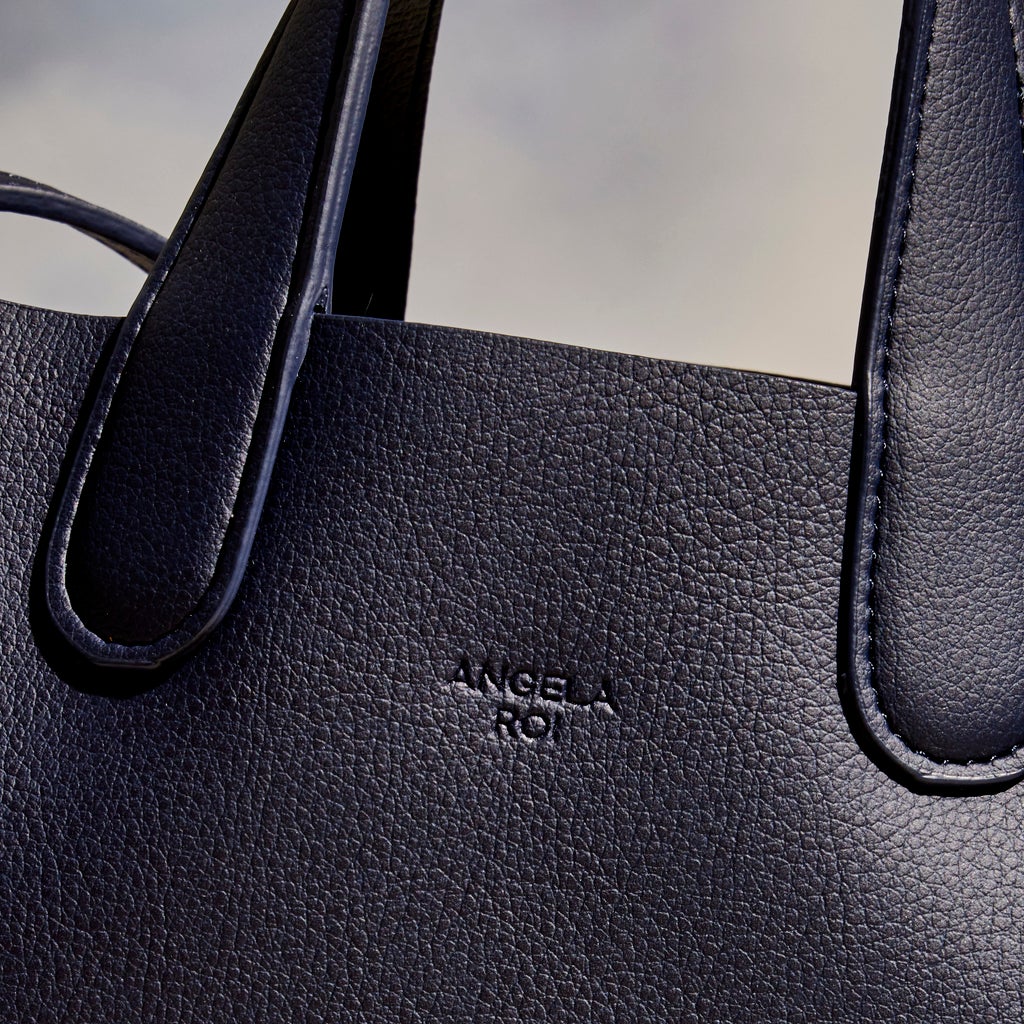 Cacta Small Tote in Navy with Light Blue Signet