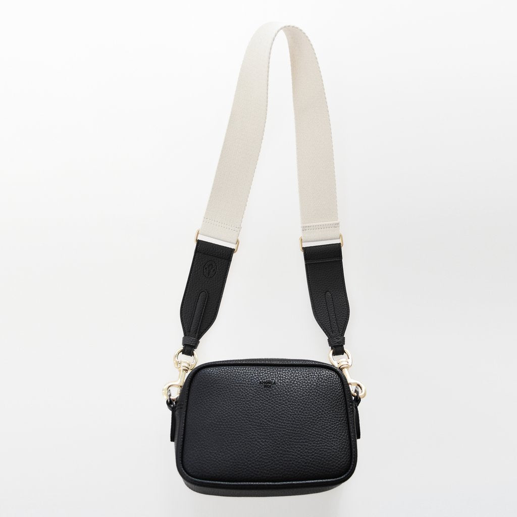 Webbing Bag Strap in Ivory/Black