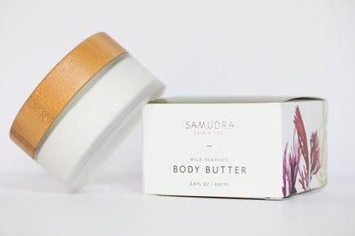 Samudra Skin & Sea Body Butter, bottle and packaging