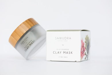 Samudra Skin & Sea Clay Mask, bottle and packaging
