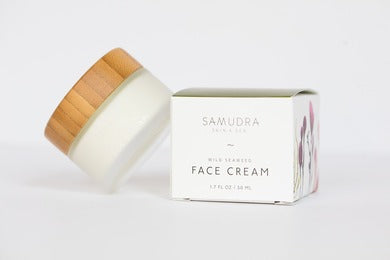 Samudra Skin & Sea Face Cream, bottle and packaging